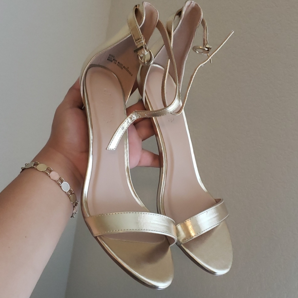 Gold strap heels